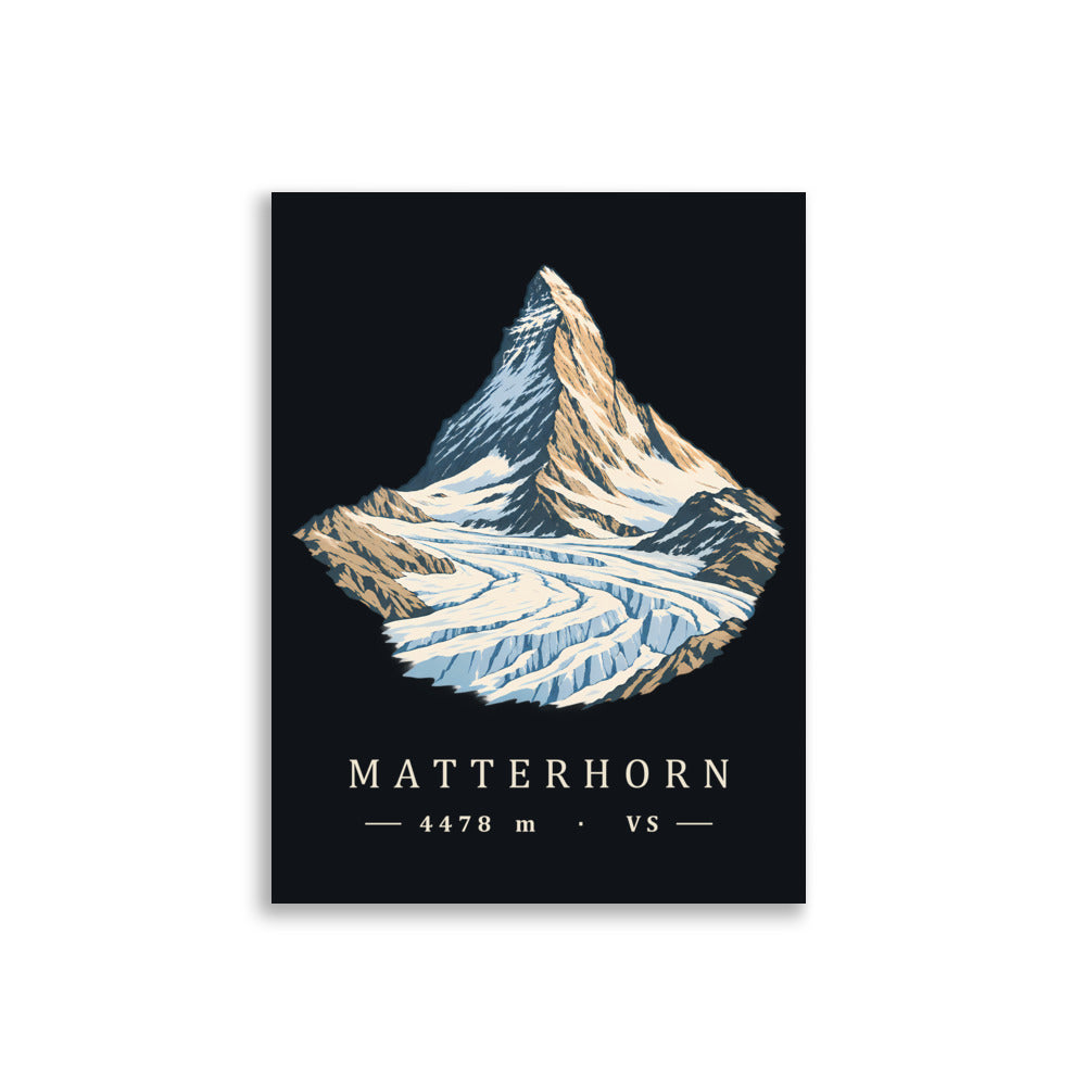 Matterhorn Gornergrat Poster im Format 30 × 40 cm als Mockup an der Wand