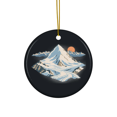 Allalinhorn Saas-Fee Keramik-Ornament – Rund