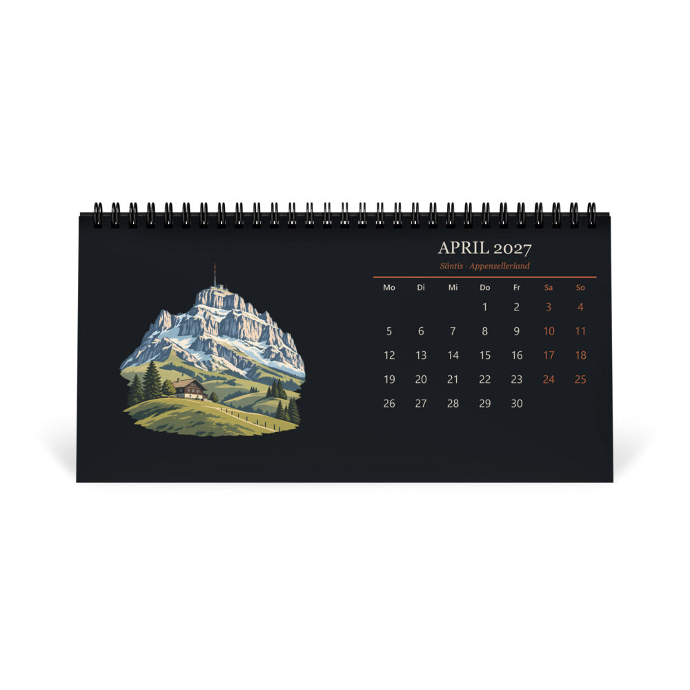 Tischkalender 2027 – Schweizer Gipfel – Mockup
