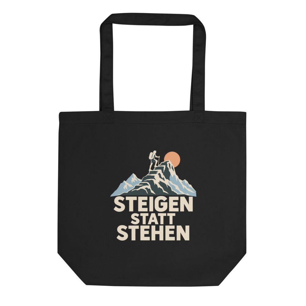 Steigen statt stehen Stoffbeutel – Schwarz