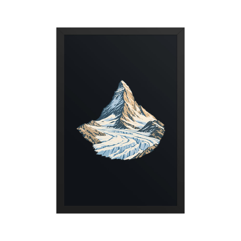 Matterhorn Gornergrat Poster mit Rahmen – Schwarz