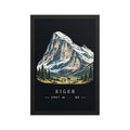 Eiger Grindelwald Poster mit Rahmen – Schwarz