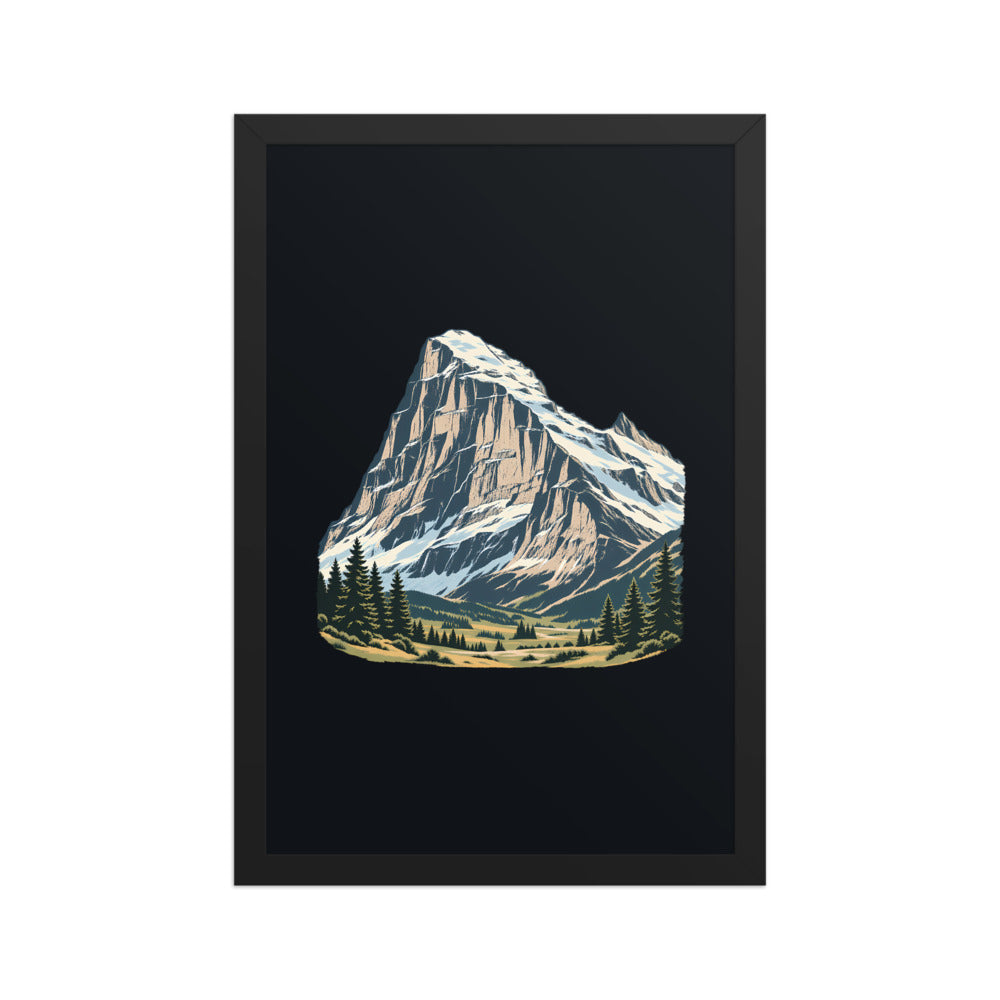 Eiger Grindelwald Poster mit Rahmen – Schwarz