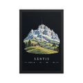 Säntis Appenzeller Hügel Poster mit Rahmen – Schwarz