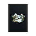 Piz Morteratsch Gletscherzunge Poster mit Rahmen – Schwarz
