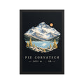 Piz Corvatsch Engadin Poster mit Rahmen – Schwarz
