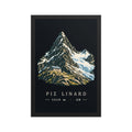 Piz Linard Silvretta Poster mit Rahmen – Schwarz