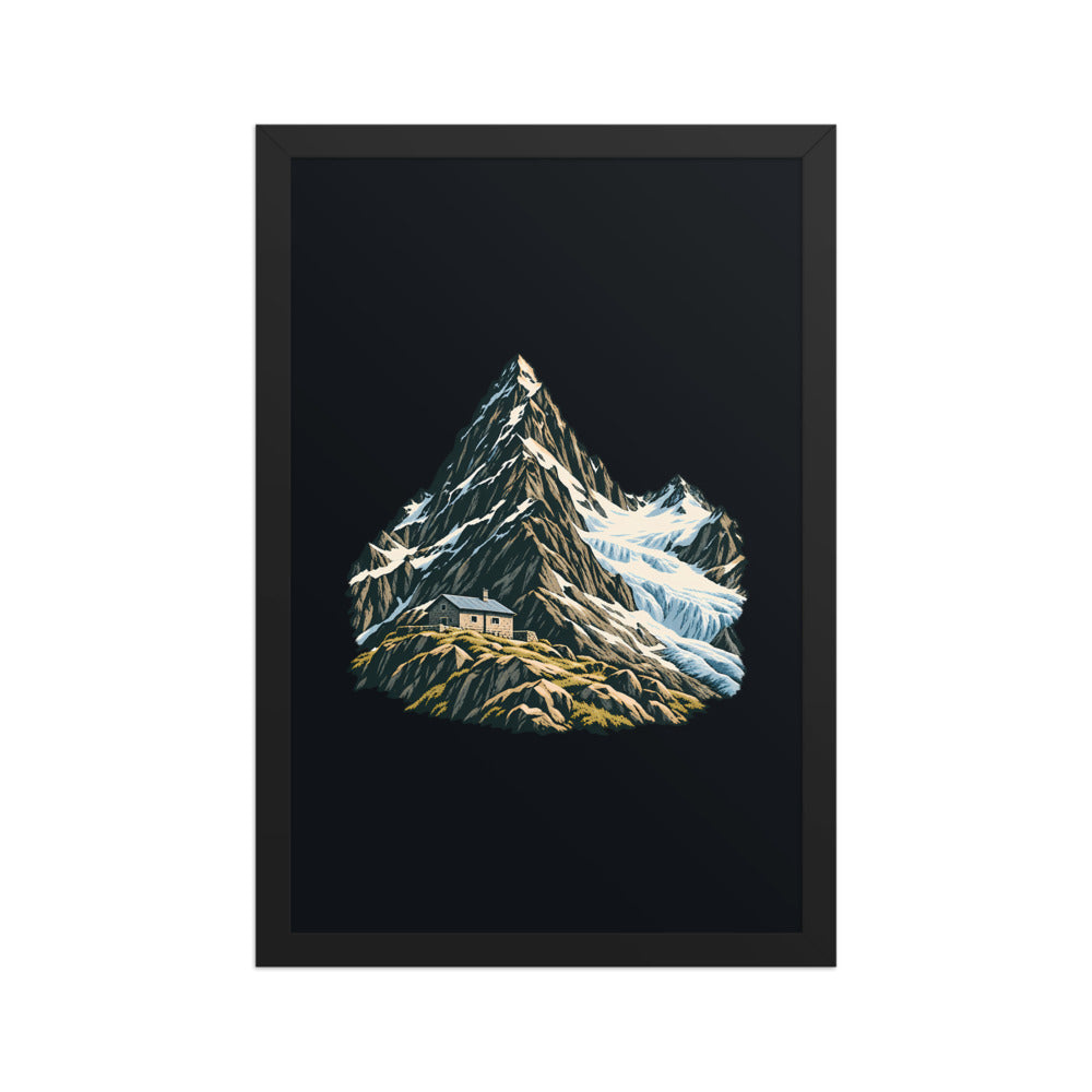 Piz Linard Silvretta Poster mit Rahmen – Schwarz
