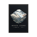 Monte Leone Simplon Poster mit Rahmen – Schwarz
