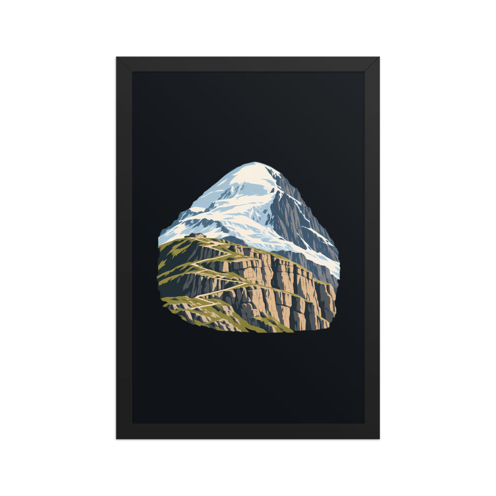 Balmhorn Gemmi Poster mit Rahmen – Schwarz