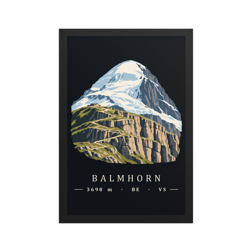 Balmhorn Gemmi Poster mit Rahmen – Schwarz
