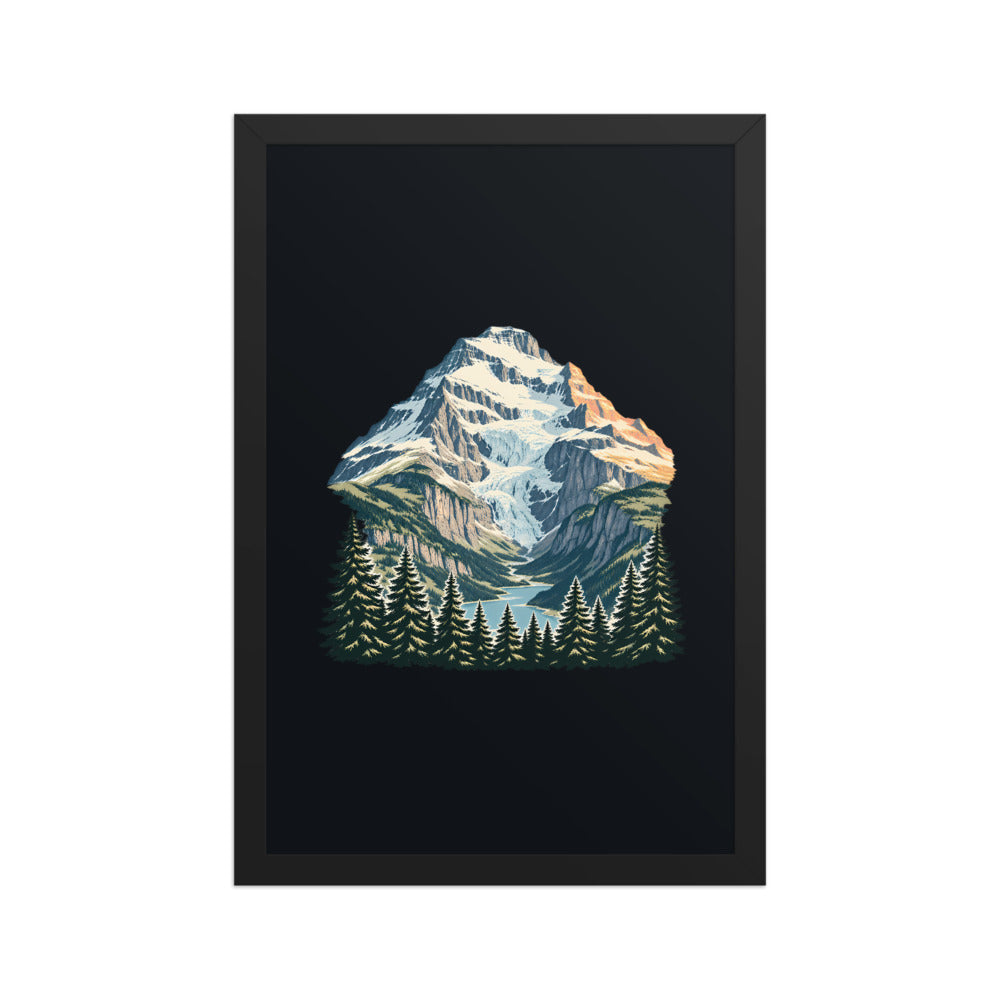 Doldenhorn Kandersteg Poster mit Rahmen – Schwarz