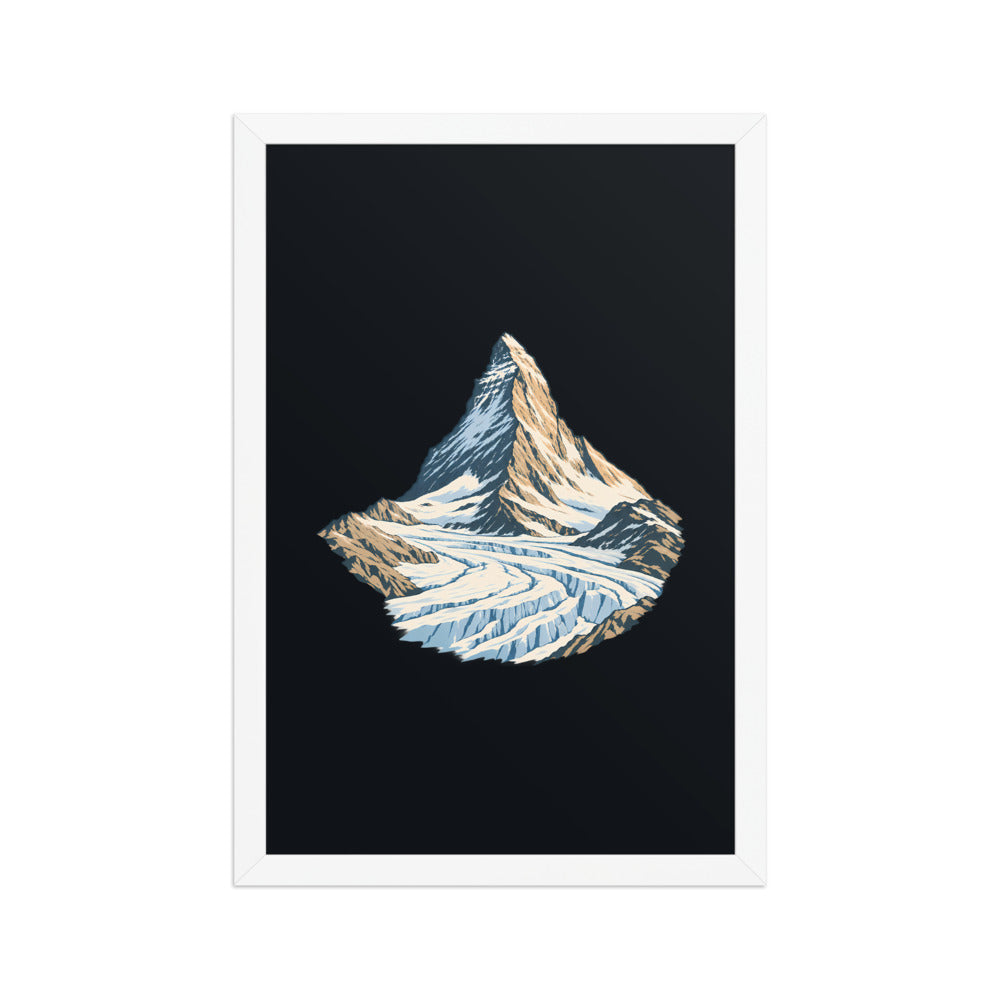 Matterhorn Gornergrat Poster mit Rahmen – Weiss