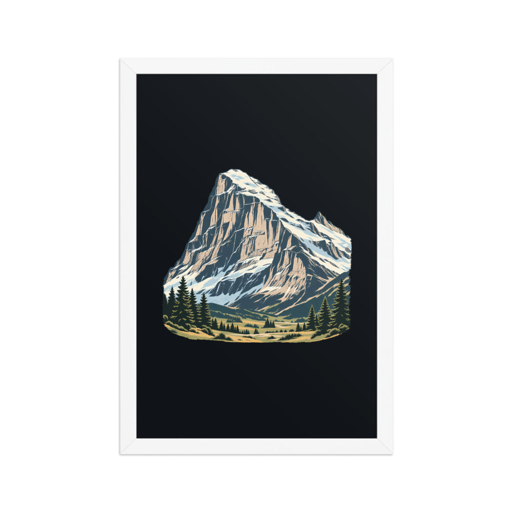 Eiger Grindelwald Poster mit Rahmen – Weiss