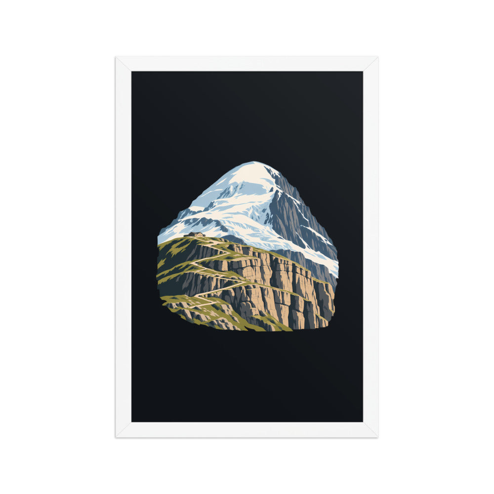 Balmhorn Gemmi Poster mit Rahmen – Weiss