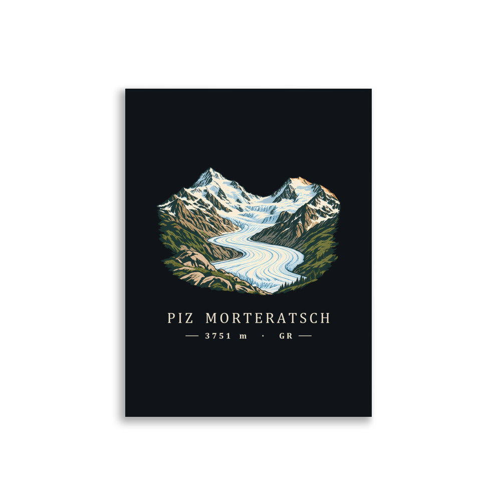 Piz Morteratsch Gletscherzunge Poster – 30 × 40 cm