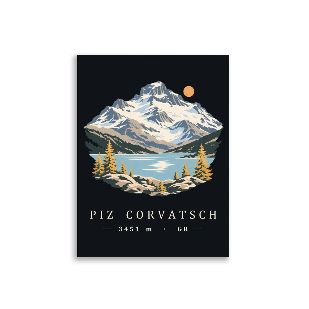 Piz Corvatsch Engadin Poster – 30 × 40 cm