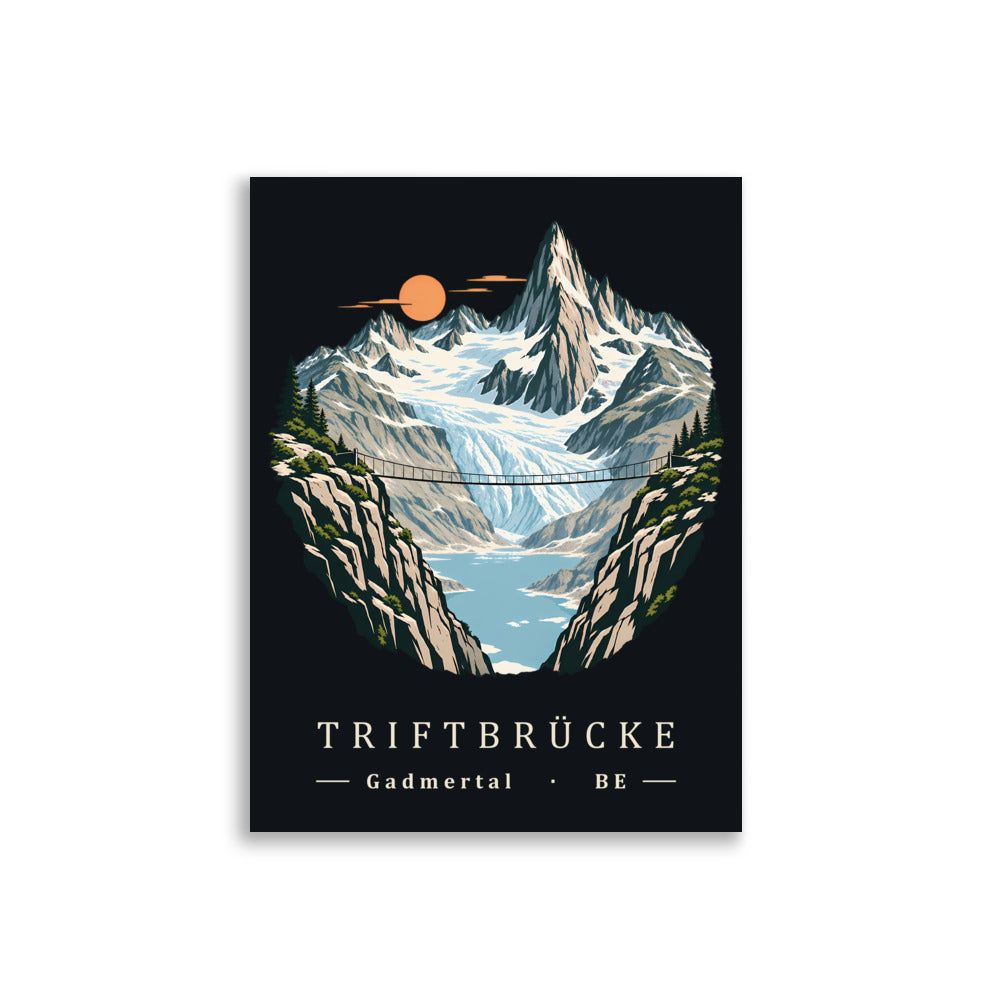 Trift Hängebrücke Poster – 30 × 40 cm