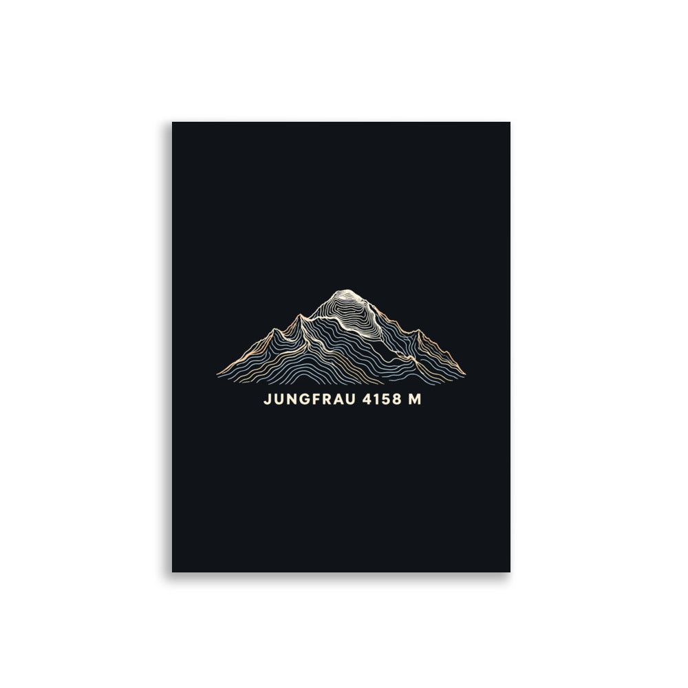 Jungfrau Höhenlinien Poster – 30 × 40 cm