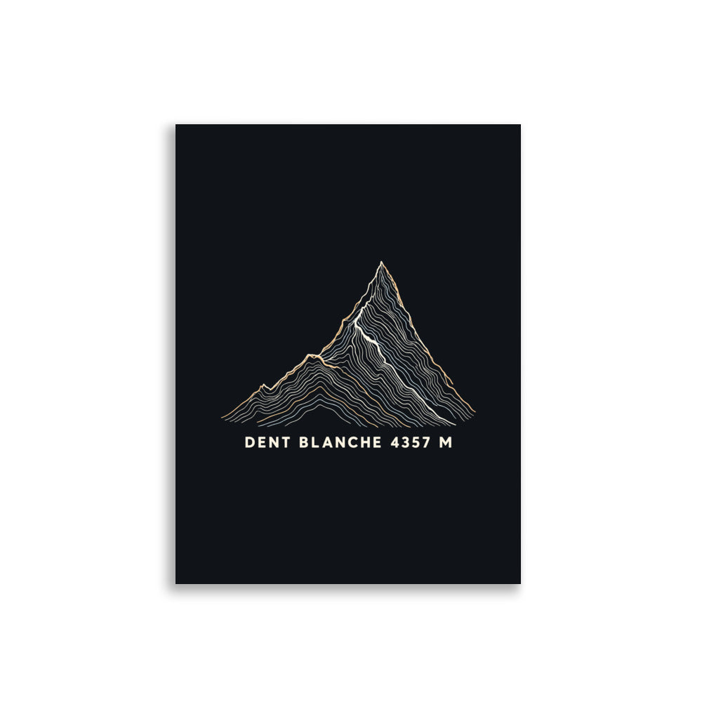 Dent Blanche Höhenlinien Poster – 30 × 40 cm