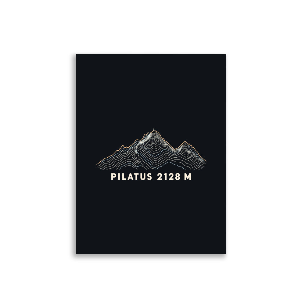 Pilatus Höhenlinien Poster – 30 × 40 cm