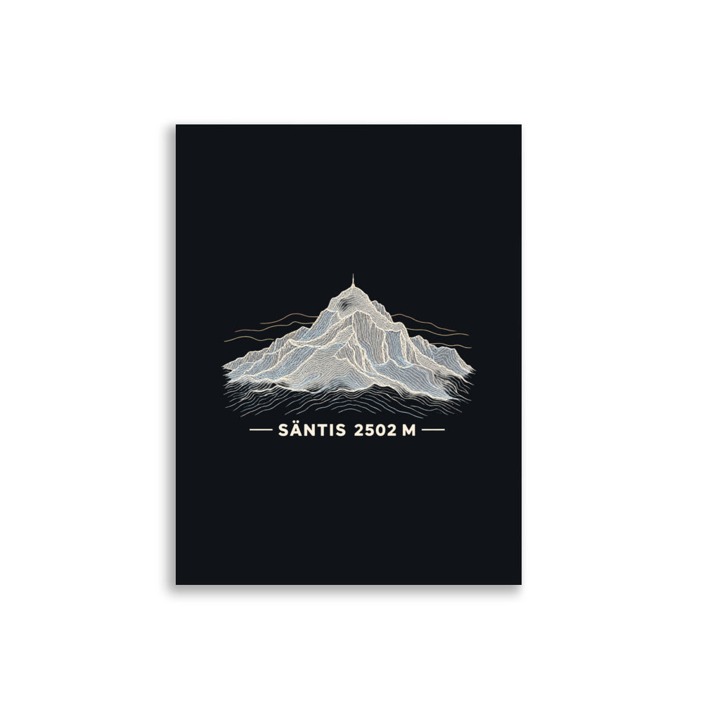 Säntis Höhenlinien Poster – 30 × 40 cm