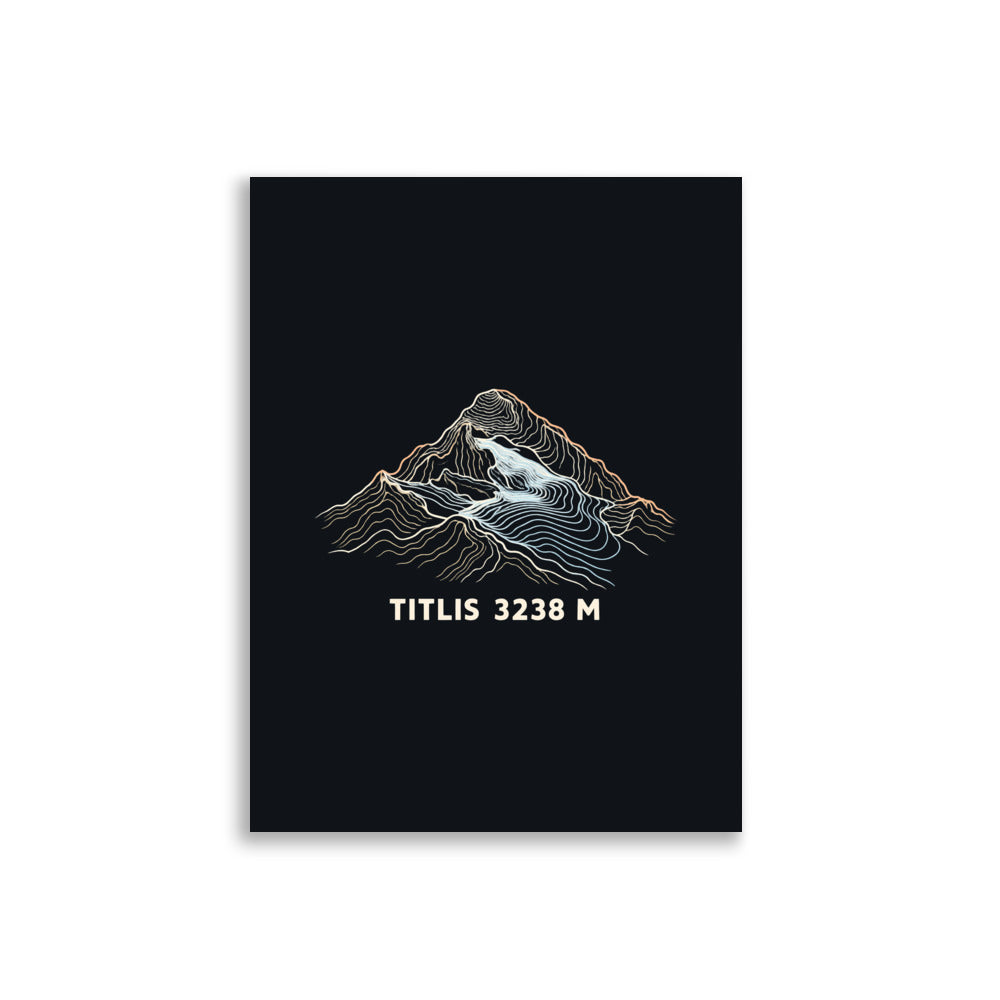 Titlis Höhenlinien Poster – 30 × 40 cm