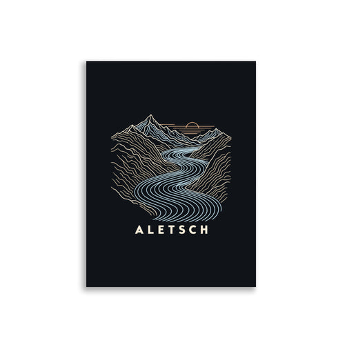 Aletschgletscher Höhenlinien Poster – 30 × 40 cm