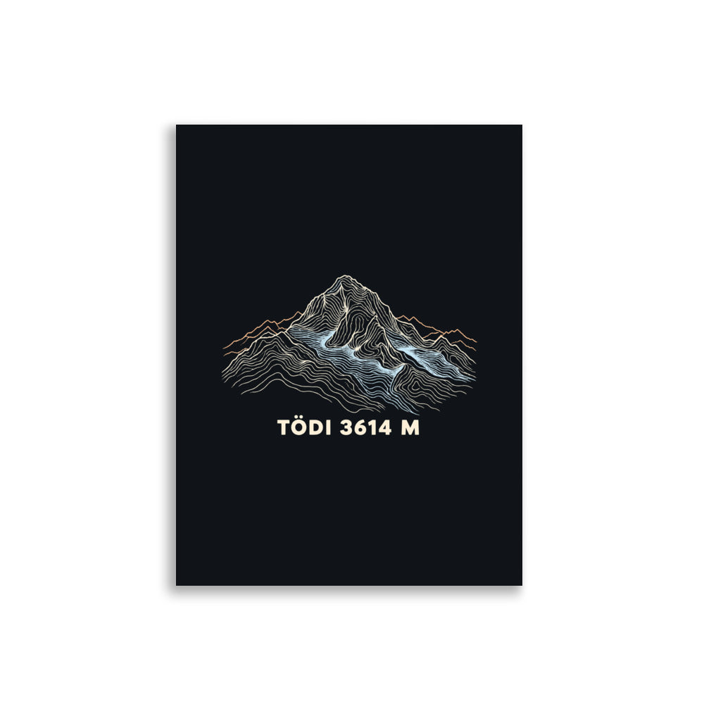 Tödi Höhenlinien Poster – 30 × 40 cm