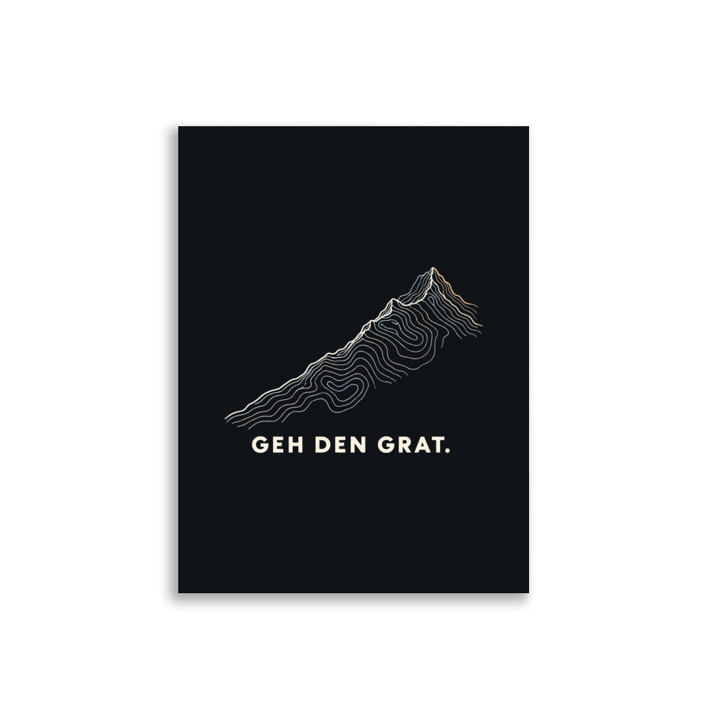 Geh den Grat Höhenlinien Poster – 30 × 40 cm