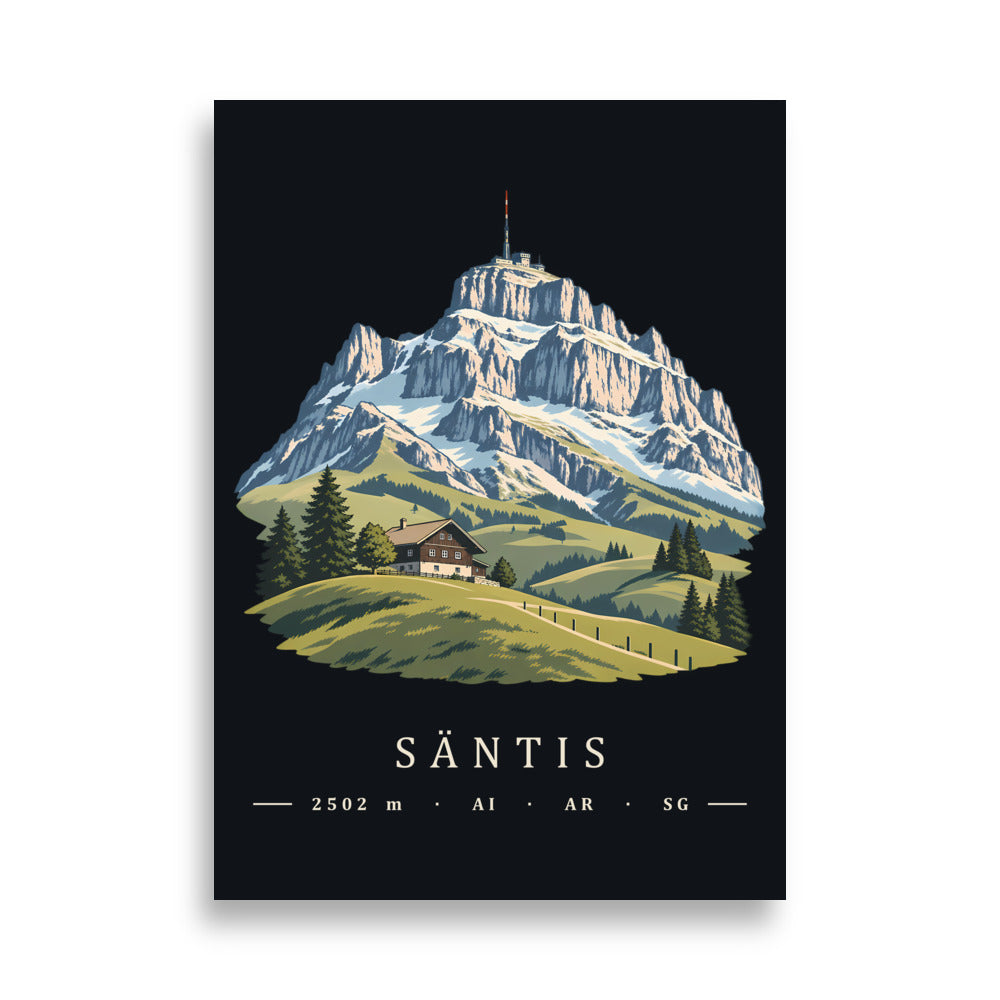 Säntis Appenzeller Hügel Poster – 50 × 70 cm