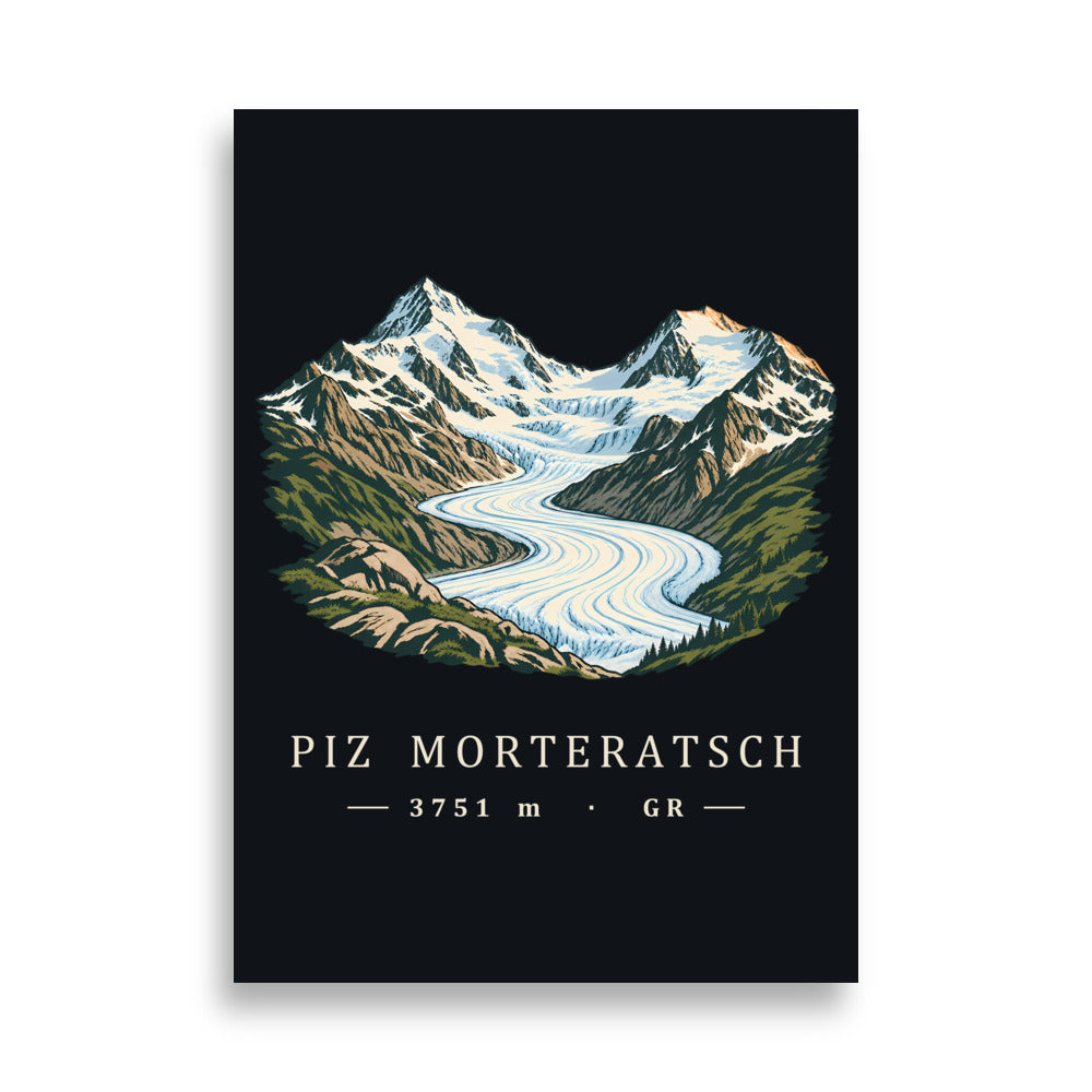 Piz Morteratsch Gletscherzunge Poster – 50 × 70 cm