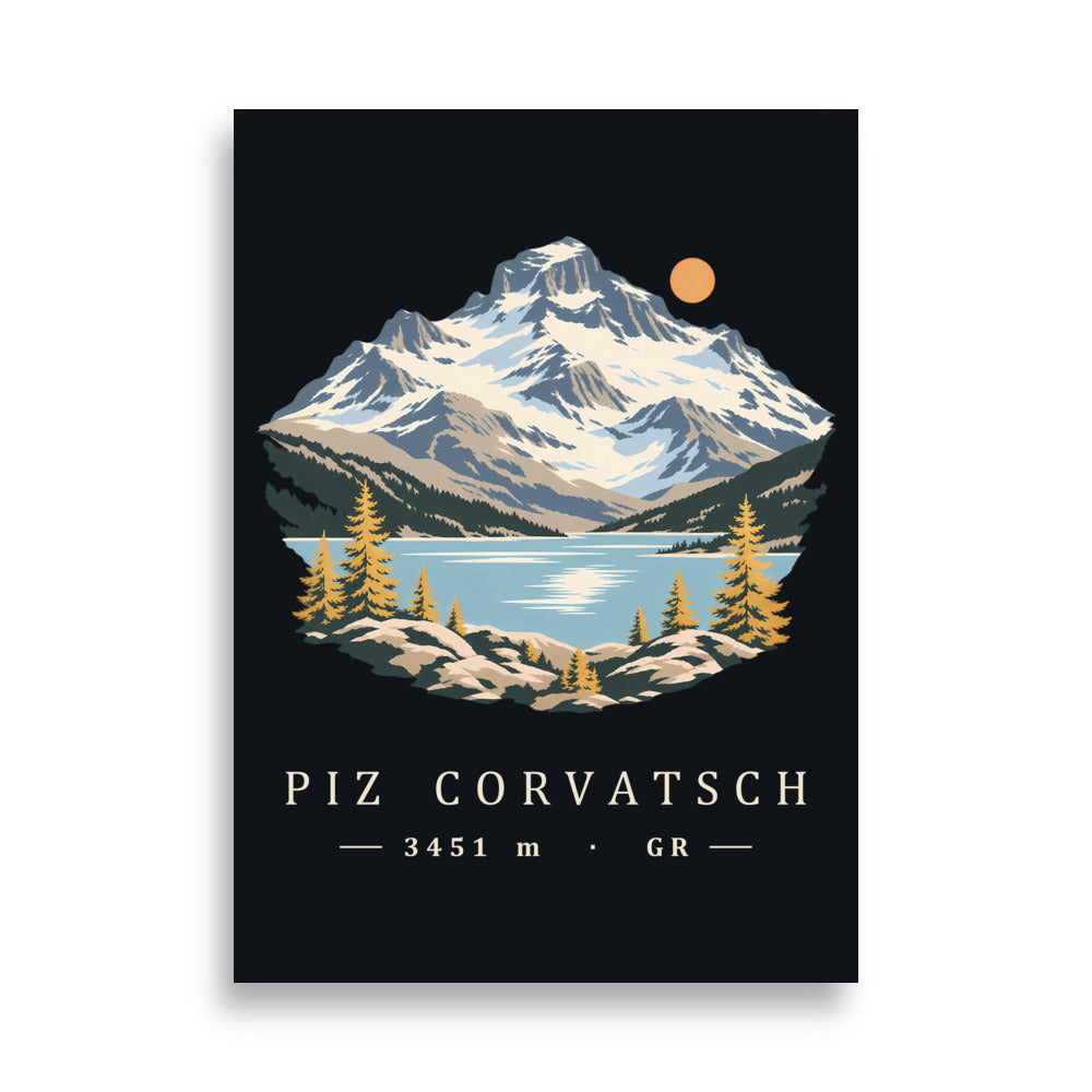 Piz Corvatsch Engadin Poster – 50 × 70 cm