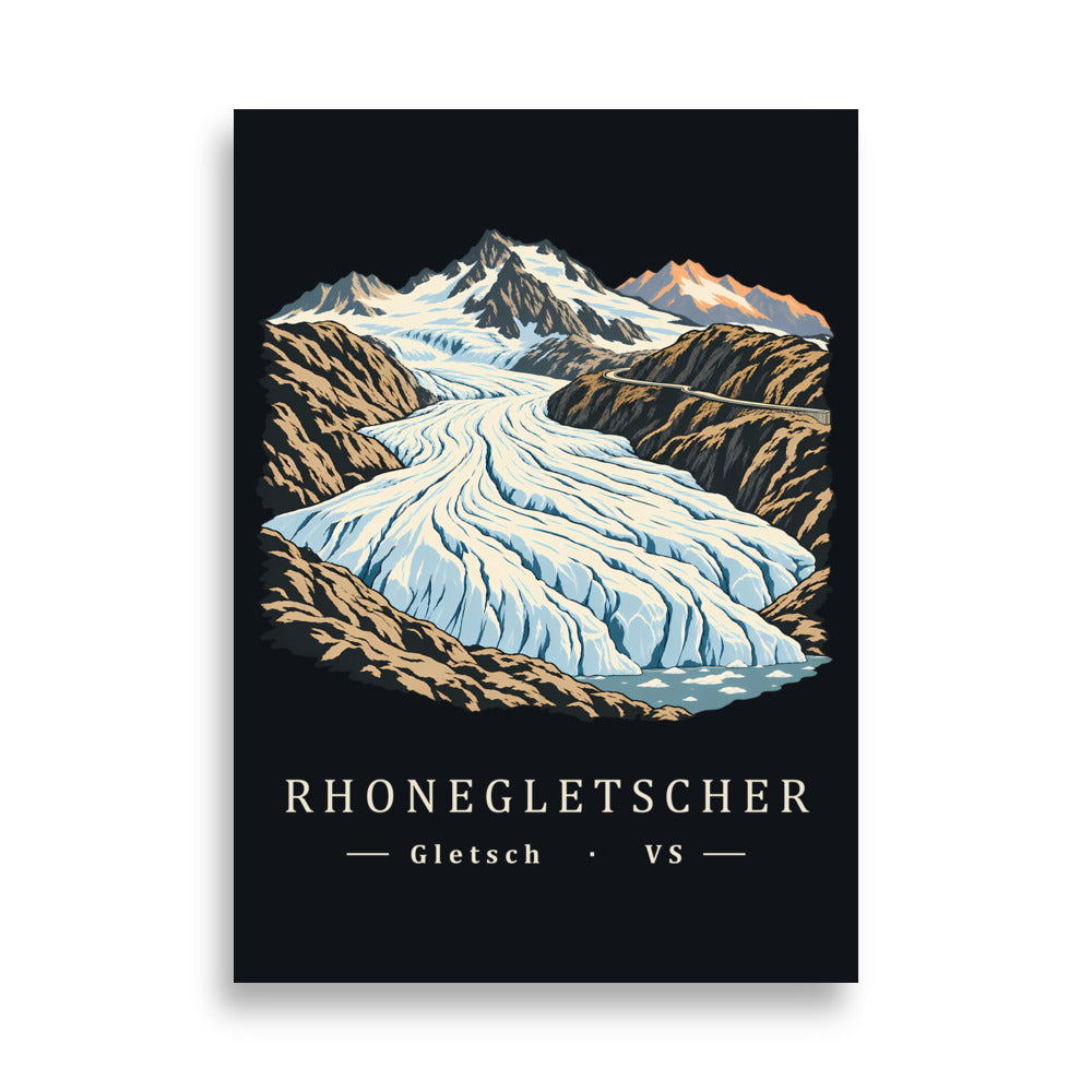 Rhonegletscher Furka Poster – 50 × 70 cm