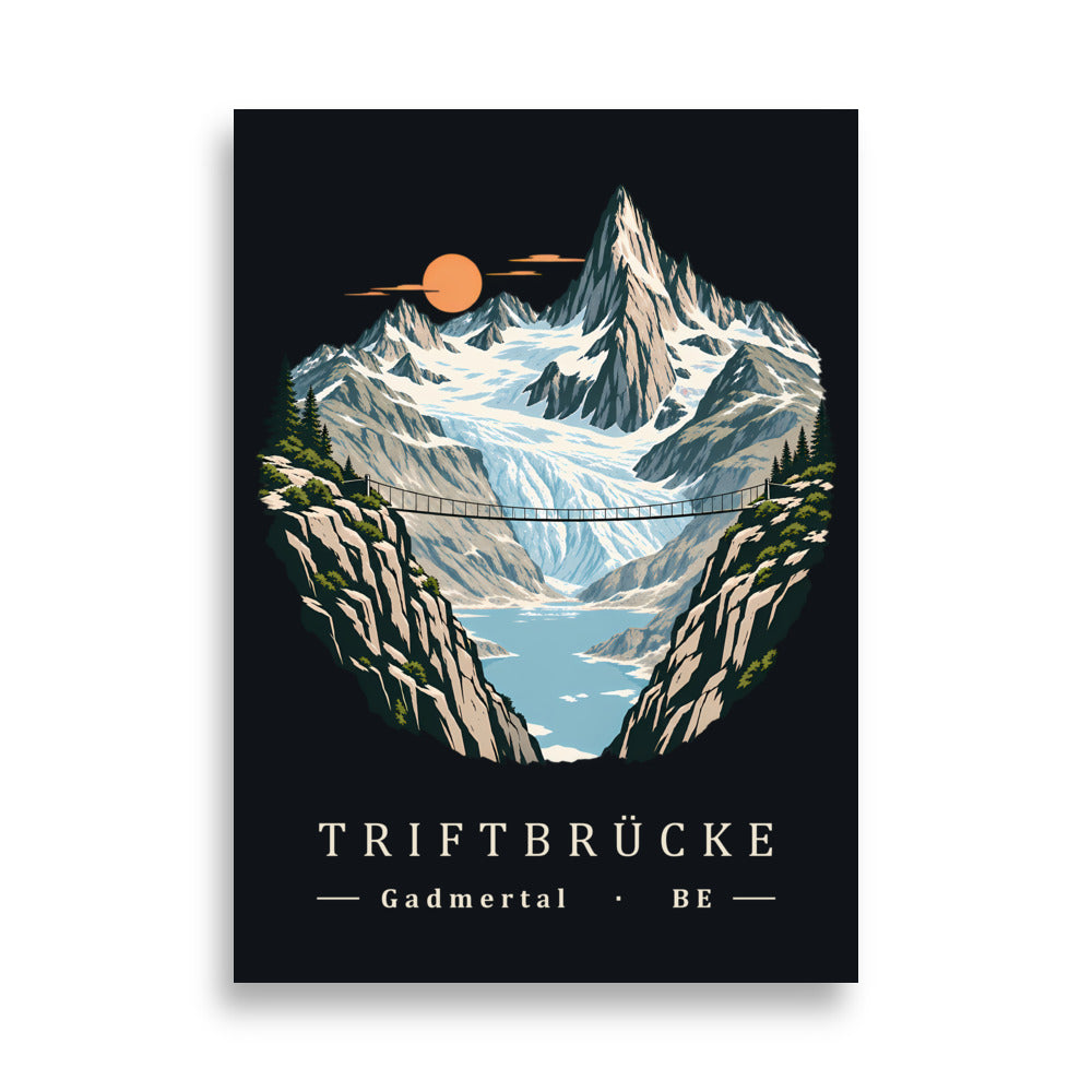Trift Hängebrücke Poster – 50 × 70 cm