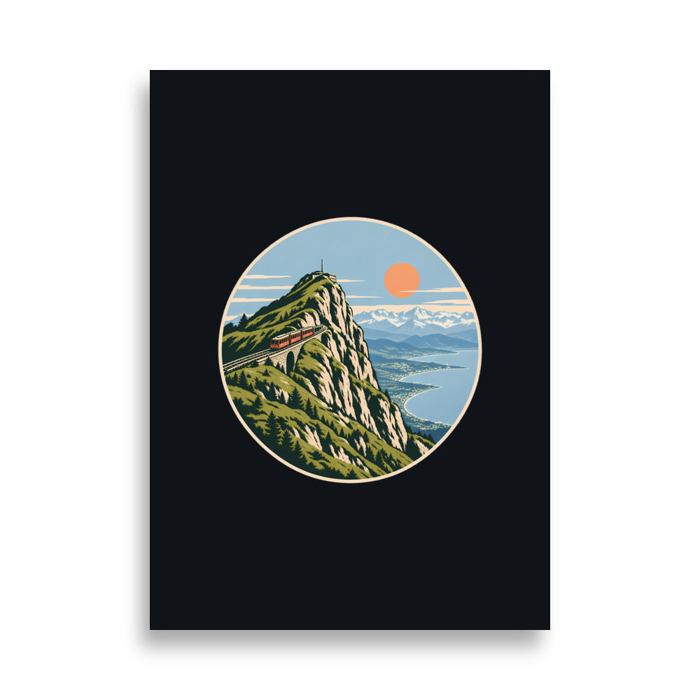 Rochers de Naye Genfersee Poster – 50 × 70 cm