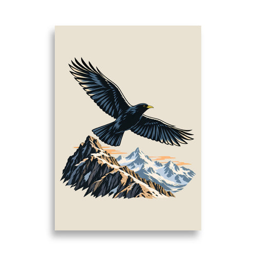 Bergdohle über dem Grat Poster – 50 × 70 cm
