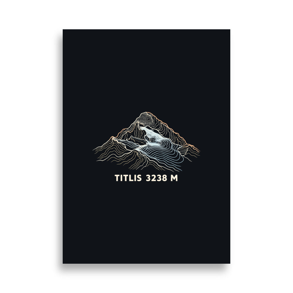Titlis Höhenlinien Poster – 50 × 70 cm