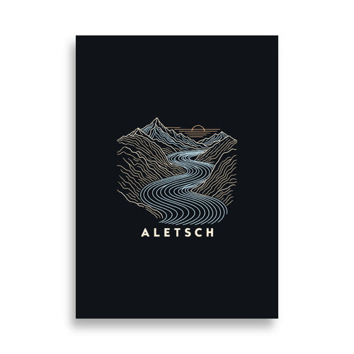 Aletschgletscher Höhenlinien Poster – 50 × 70 cm