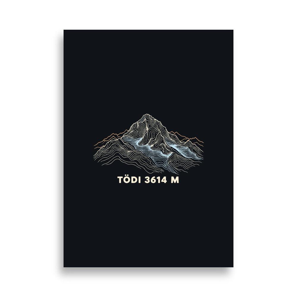 Tödi Höhenlinien Poster – 50 × 70 cm