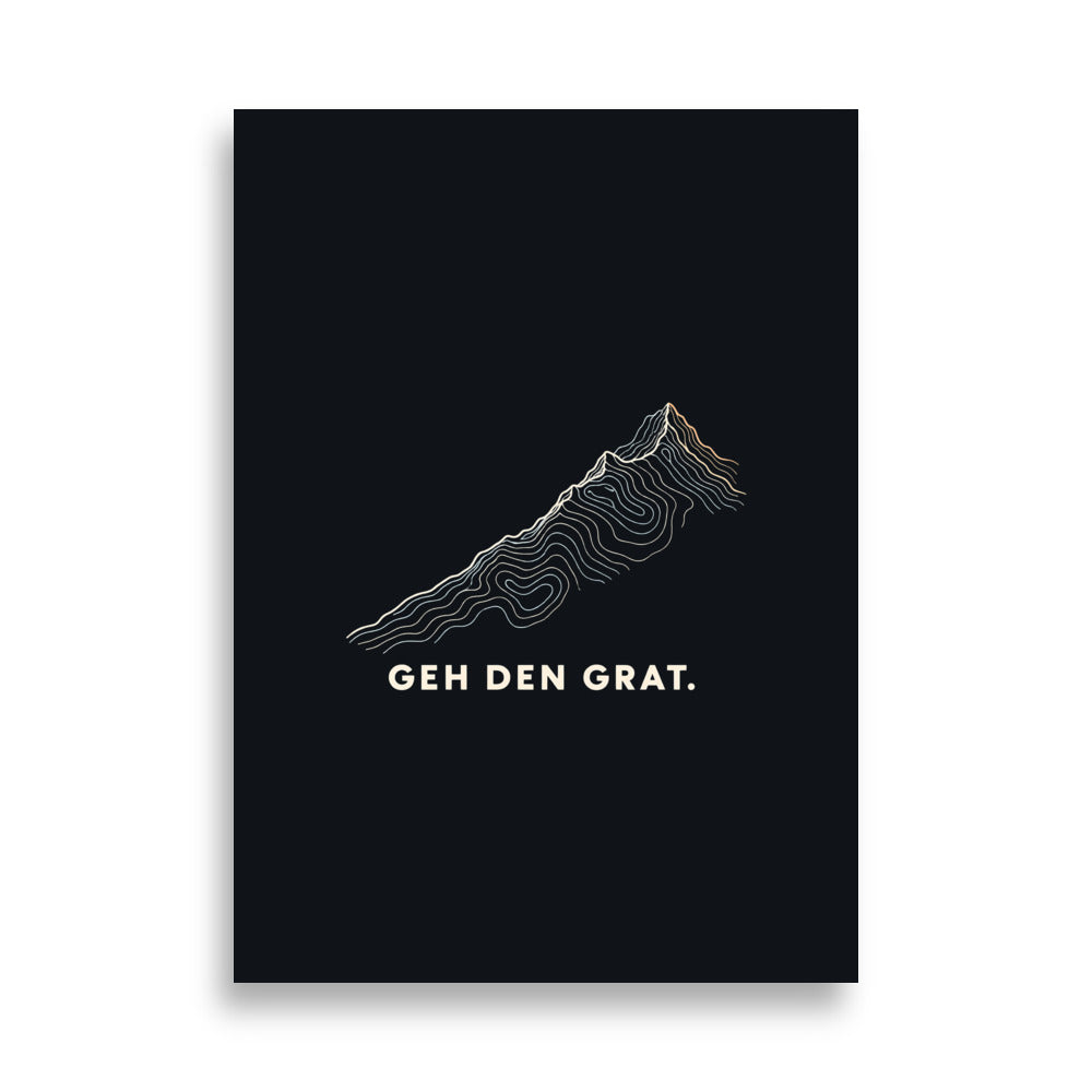 Geh den Grat Höhenlinien Poster – 50 × 70 cm