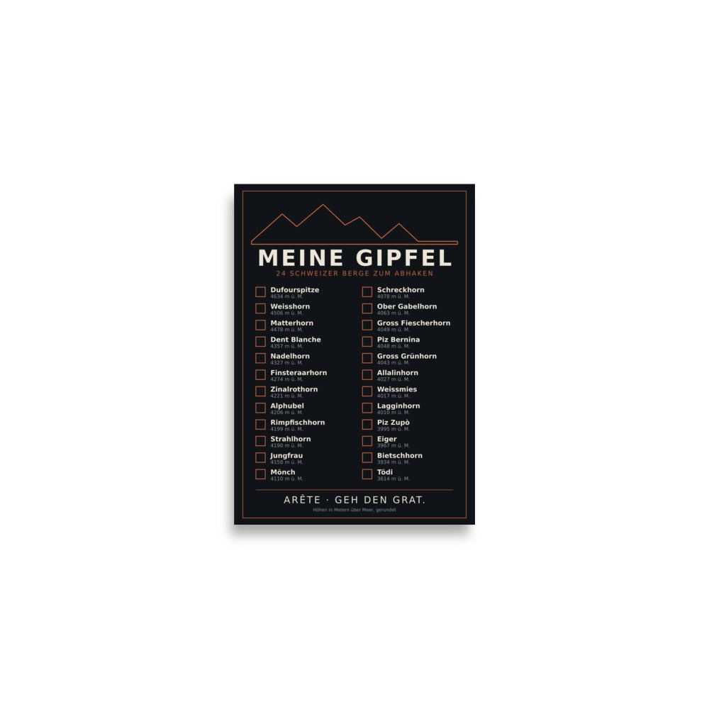 Meine Gipfel Sammelposter (A2) – A2 – 42 × 59,4 cm