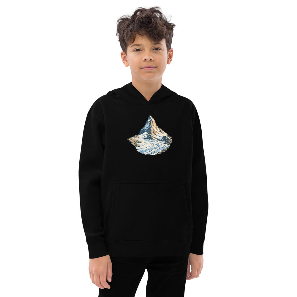 Matterhorn Gornergrat Kinder-Hoodie – Schwarz