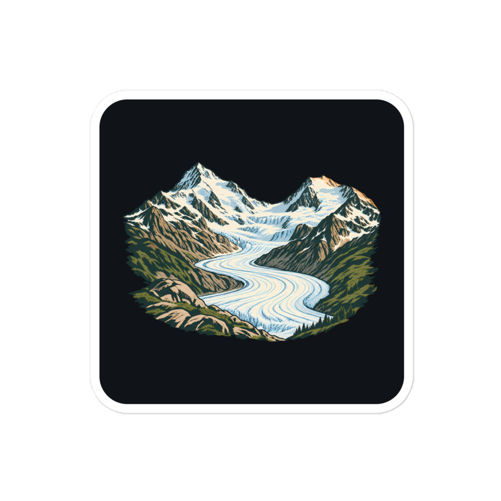 Piz Morteratsch Gletscherzunge Sticker – 10 × 10 cm