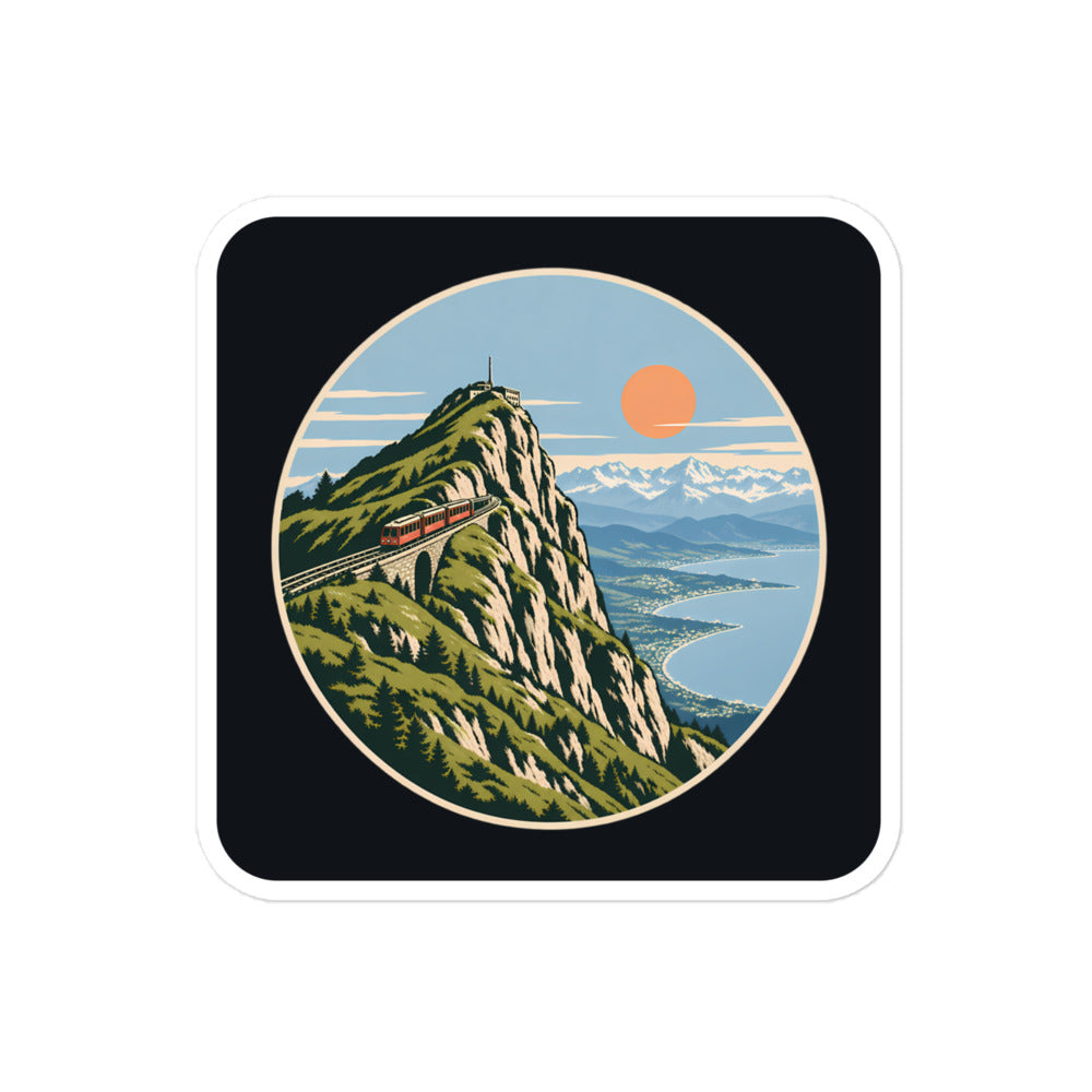 Rochers de Naye Genfersee Sticker – 10 × 10 cm