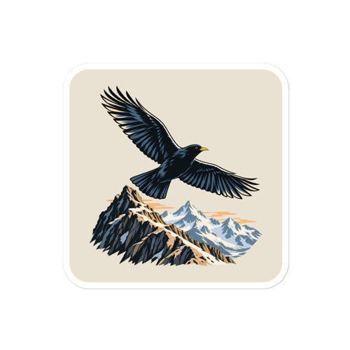 Bergdohle über dem Grat Sticker – 10 × 10 cm