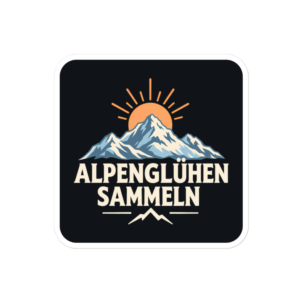 Alpenglühen sammeln Sticker – 10 × 10 cm