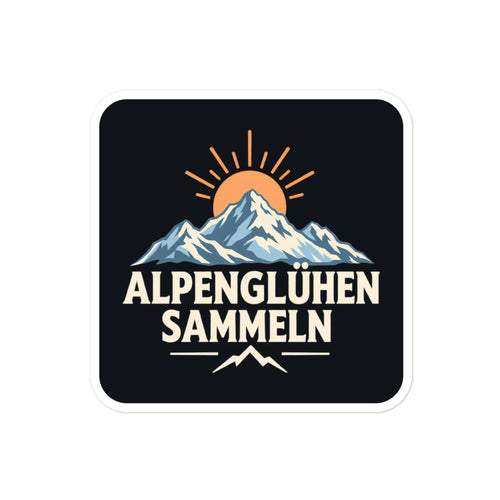 Alpenglühen sammeln Sticker – 10 × 10 cm