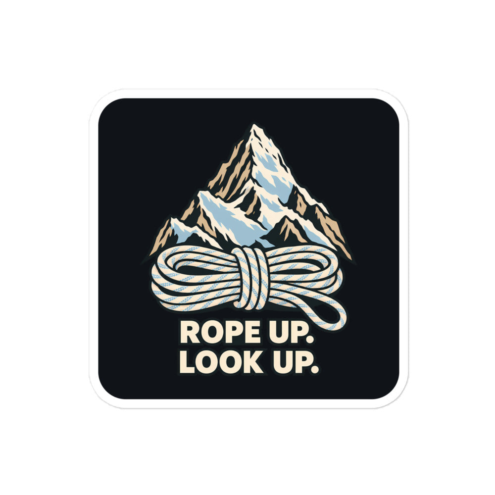 Rope up, look up Sticker – 10 × 10 cm