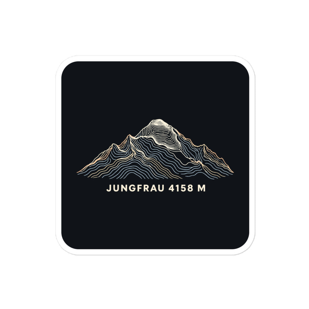 Jungfrau Höhenlinien Sticker – 10 × 10 cm
